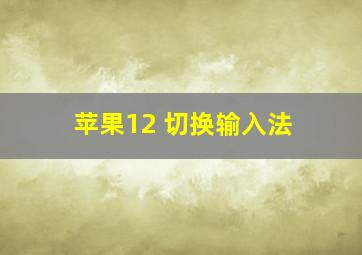 苹果12 切换输入法